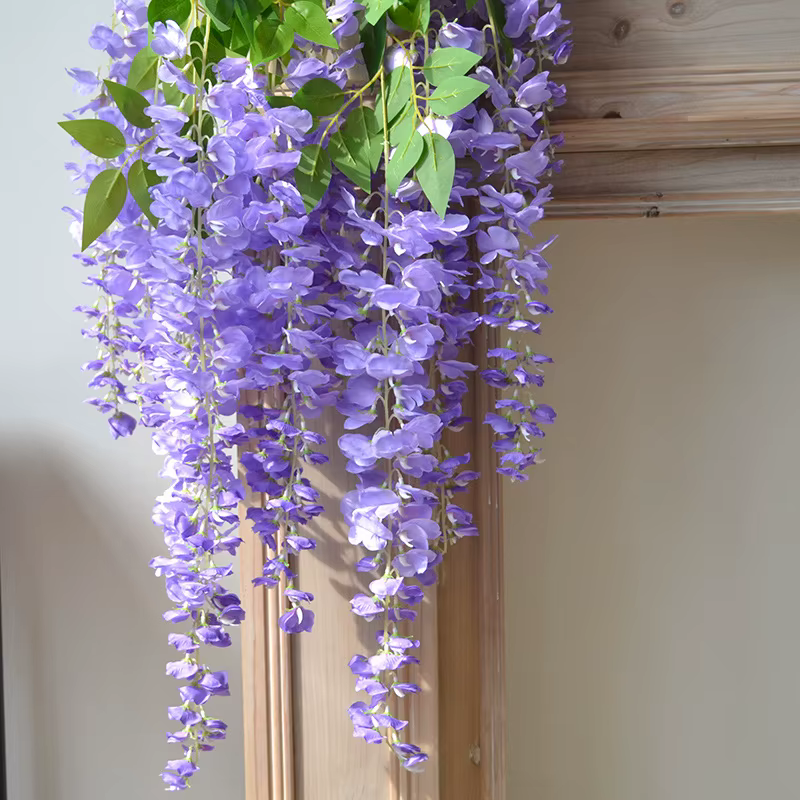 Ensemble de mariage plafond 105CM 3 fourchettes glycine suspendu mural couloir Floral décoré de fleurs artificielles