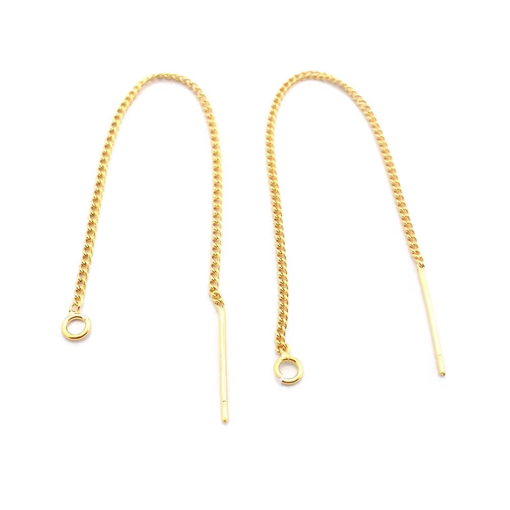 Boucles d'oreilles pendantes à chaîne à pampilles couleur or 18 carats pour femme