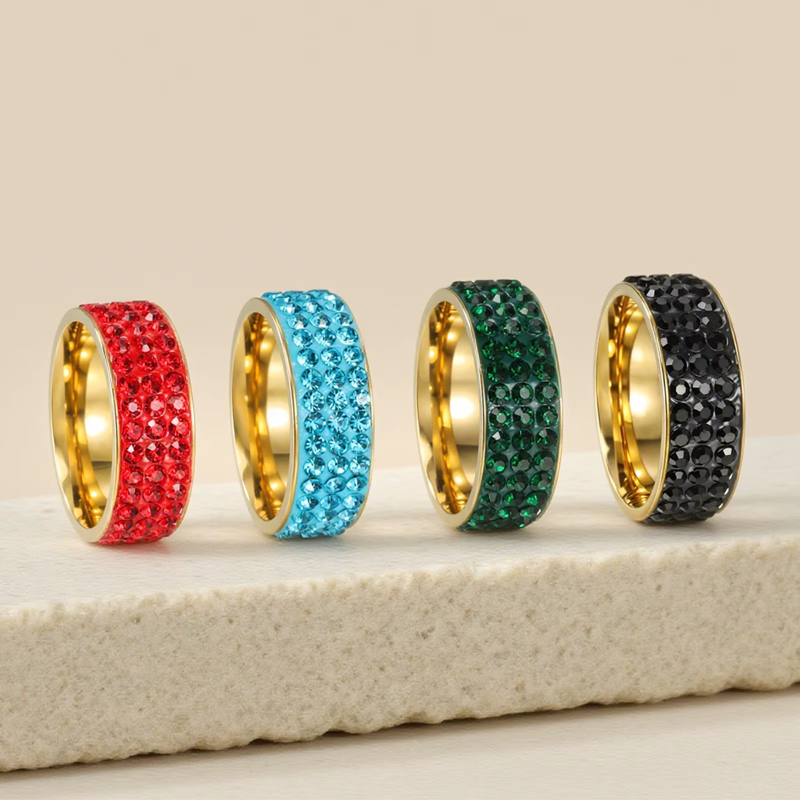 Bague de mariage en pierre blanche de 8mm pour femmes