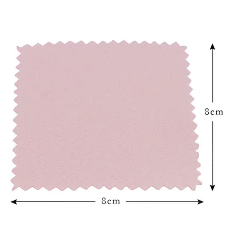 Lot de 50 chiffons de polissage roses 8x8cm pour bijoux