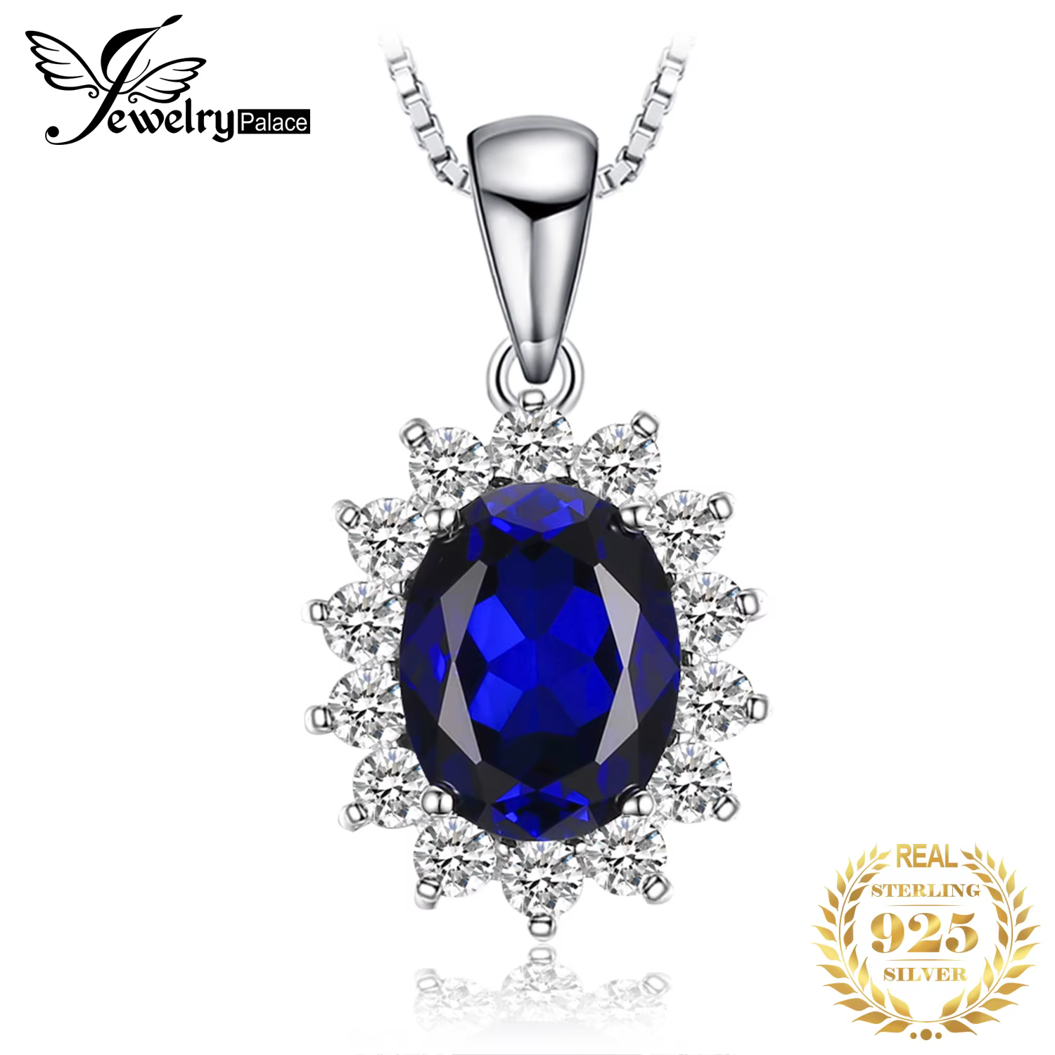 Collier pendentif princesse Diana en argent Sterling 925