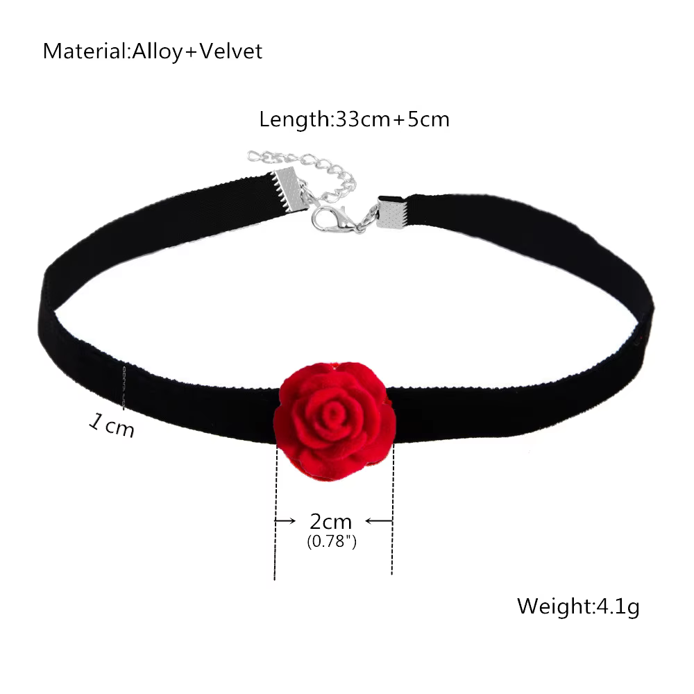 Collier rose à petites fleurs pour filles