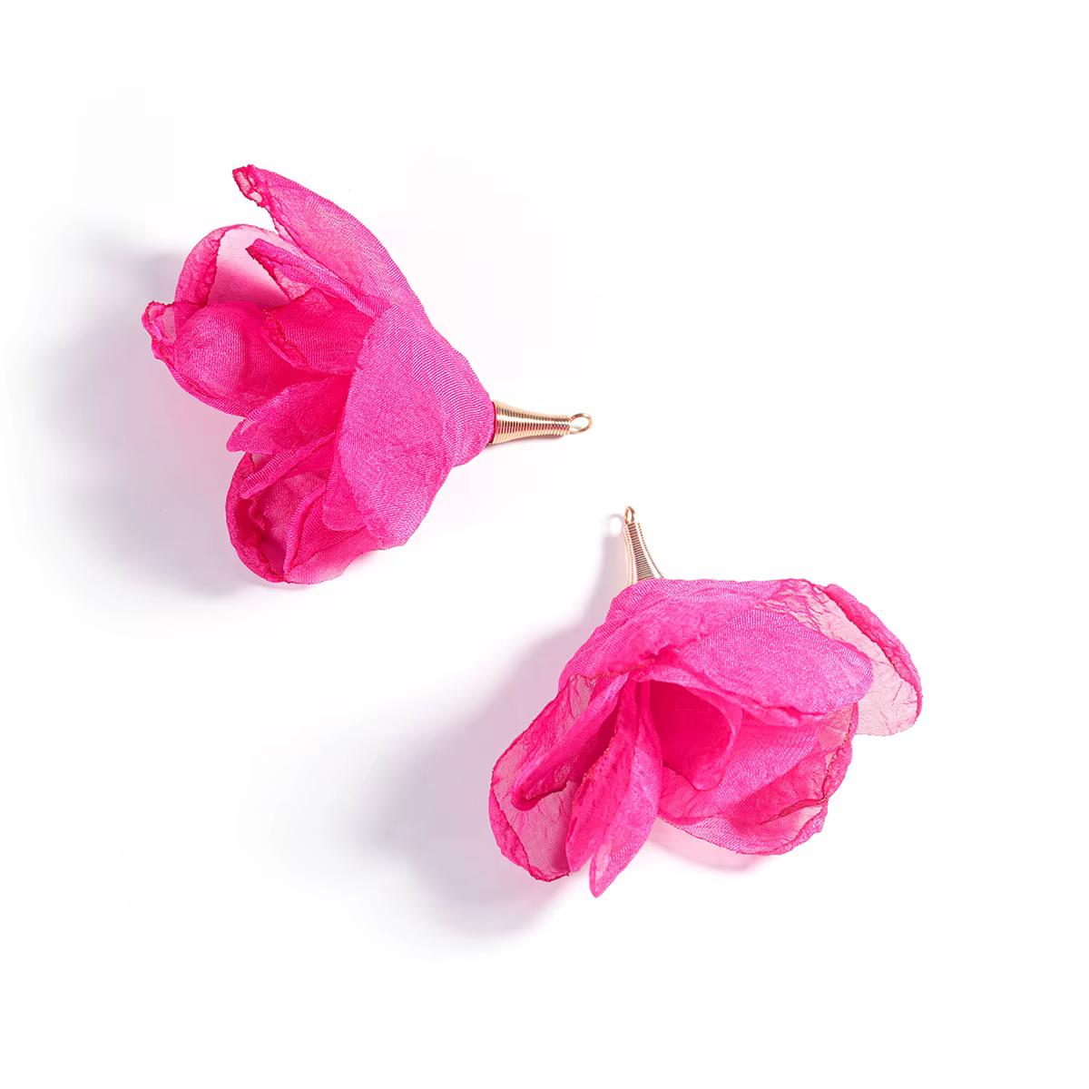 Boucles d'oreilles en forme de fleur en maille