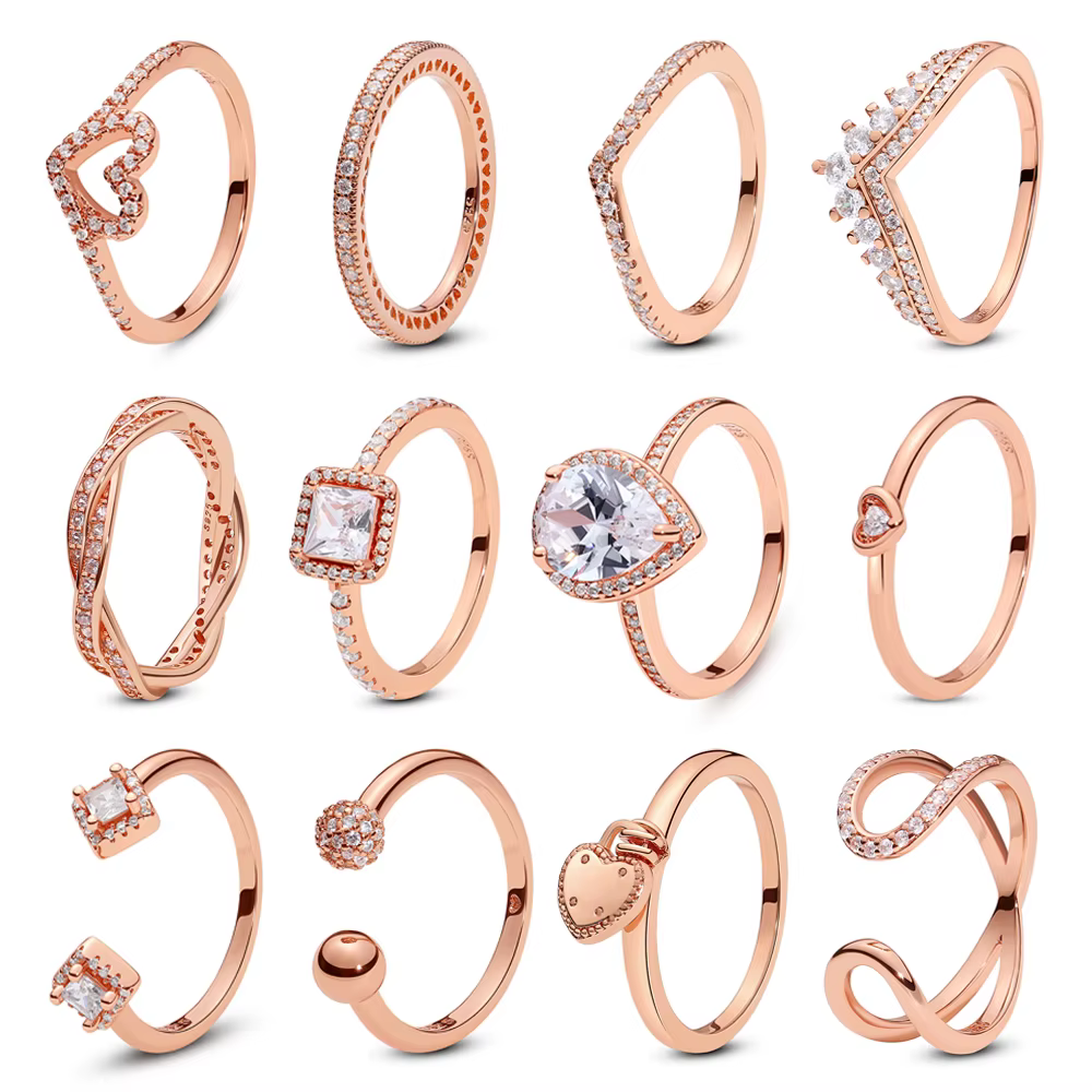 Bague de fiançailles en argent regardé 925 pour femme