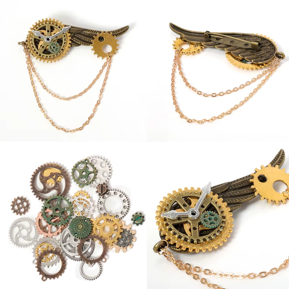 Breloques engrenages Steampunk mixtes