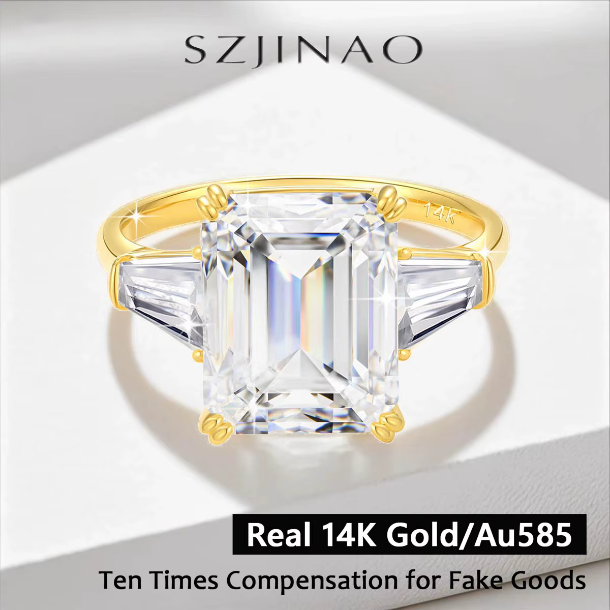 Bague Moissanite couleur D VVS1