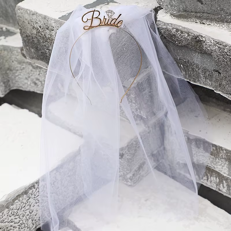 Mariée pour être couronne diadème voile bandeau Bachelorette poule fête nuptiale Photo accessoires mariage fiançailles répétition décoration