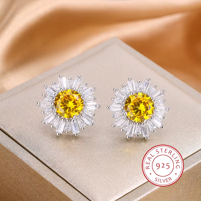 Boucles d'oreilles plaquées argent 925 pour femmes