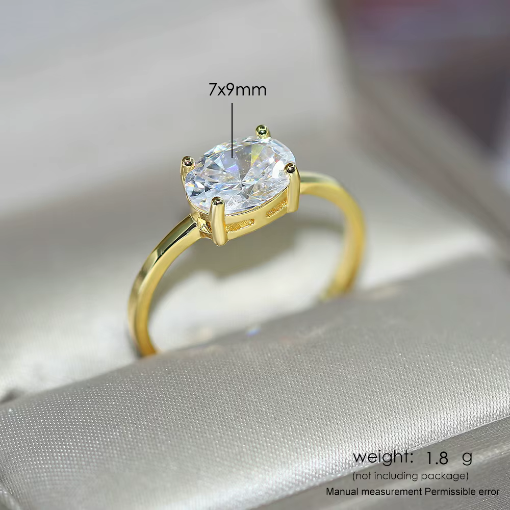 Bague de fiançailles de couleur or pour femmes