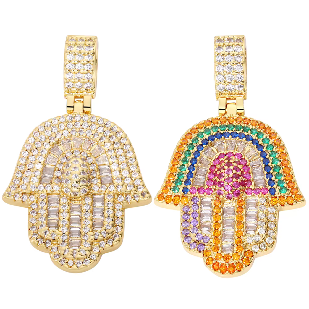 Juya Breloques plaquées or 18 carats avec zircone arc-en-ciel