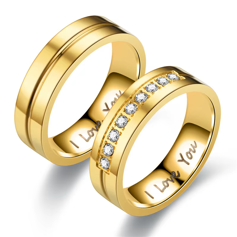 Bague en acier titane pour femmes et hommes