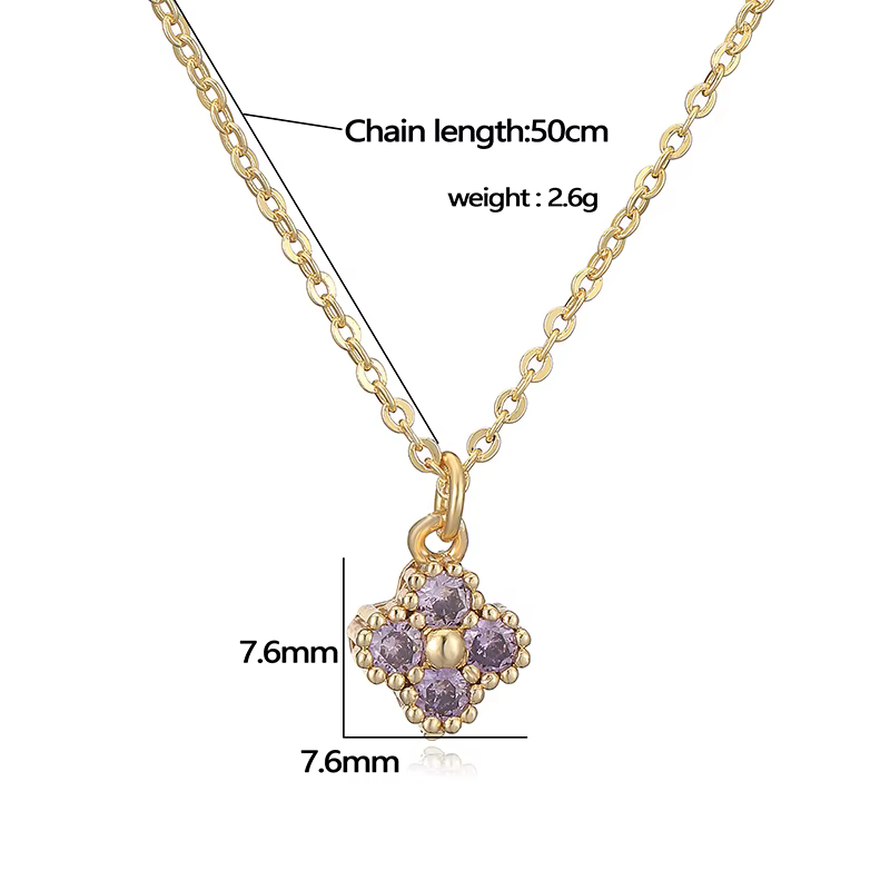 HECHENG, collier en pierre CZ plaqué or 18 carats pour femmes