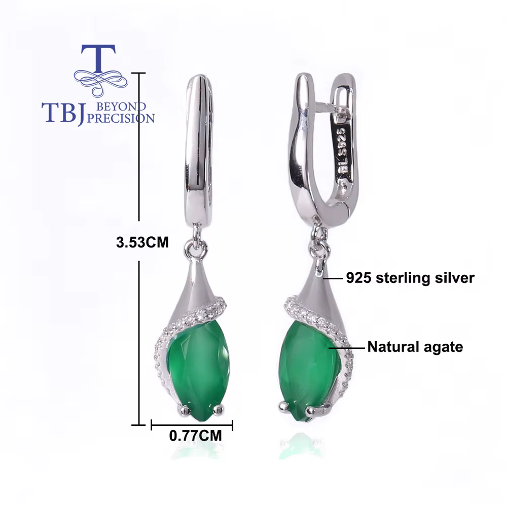 Boucles d'oreilles pendantes en agate naturelle 2026