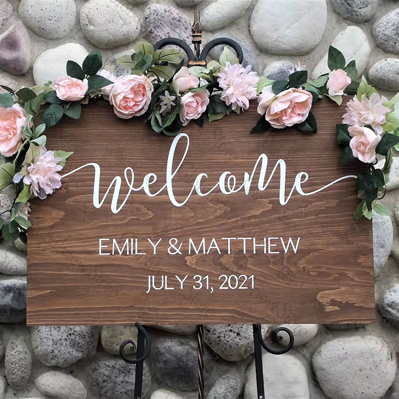 Panneau de bienvenue de mariage personnalisé
