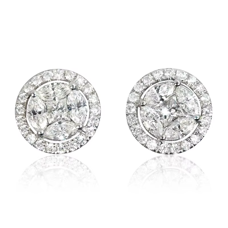 Petites boucles d'oreilles rondes en argent regardé 925 pour femmes