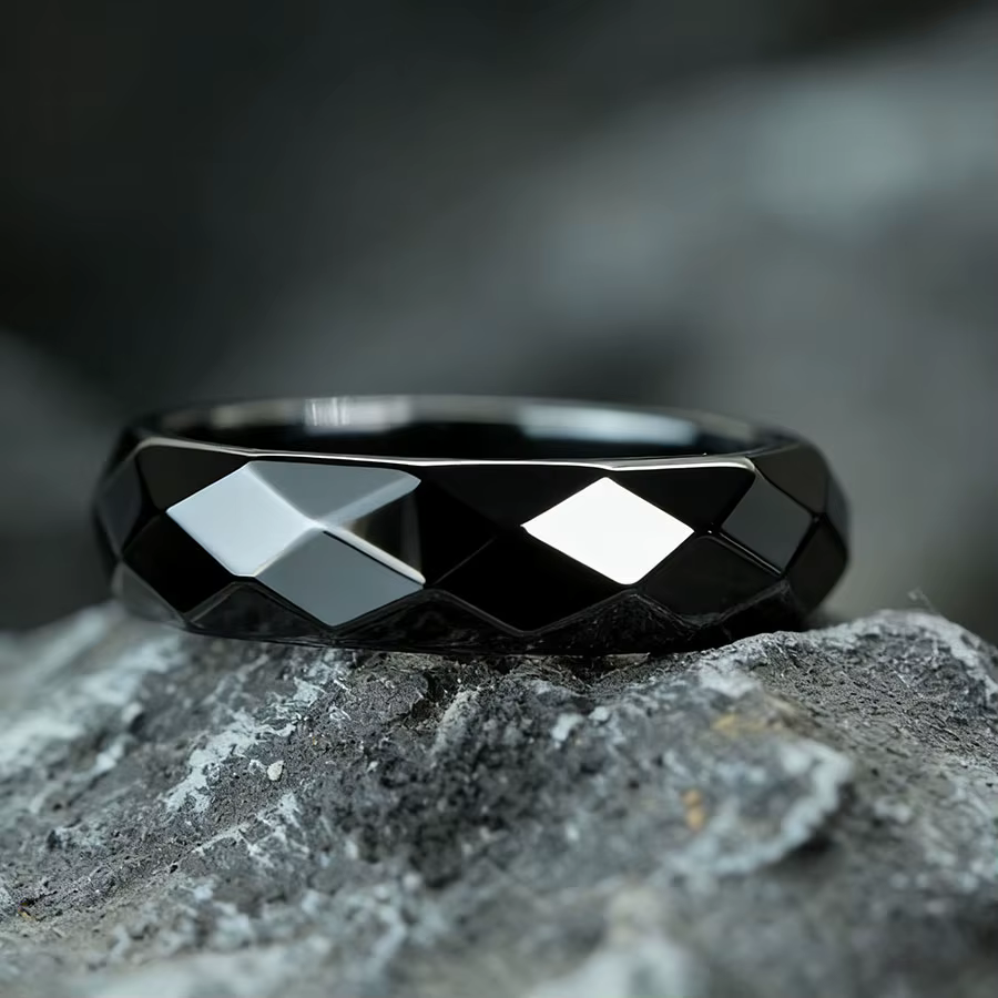 Bague en pierre d'hématite pour hommes