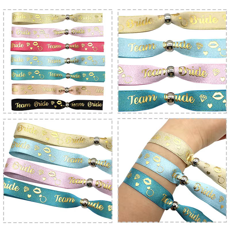 Bracelets de mariée ajustables en feuille d'or