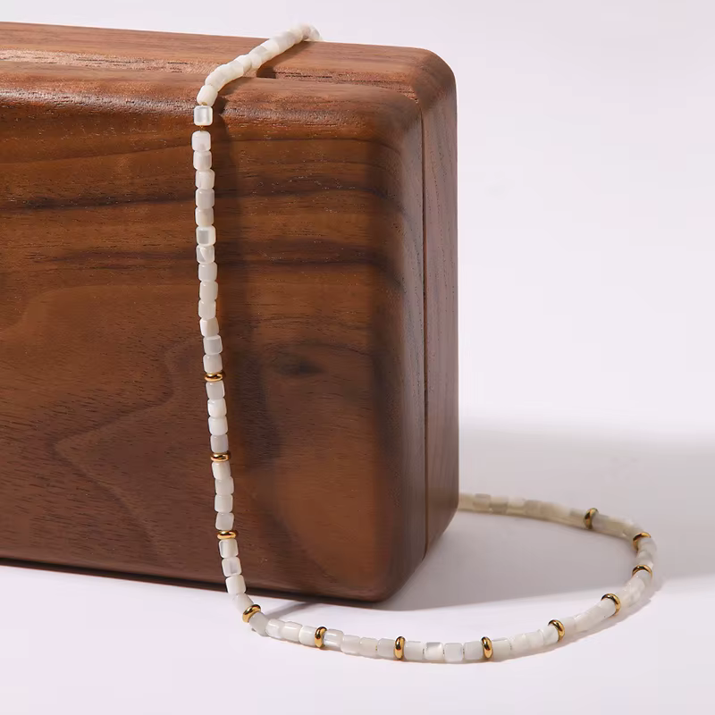Collier Ras du Cou en Acier Inoxydable Plaqué Or 18K pour Femme