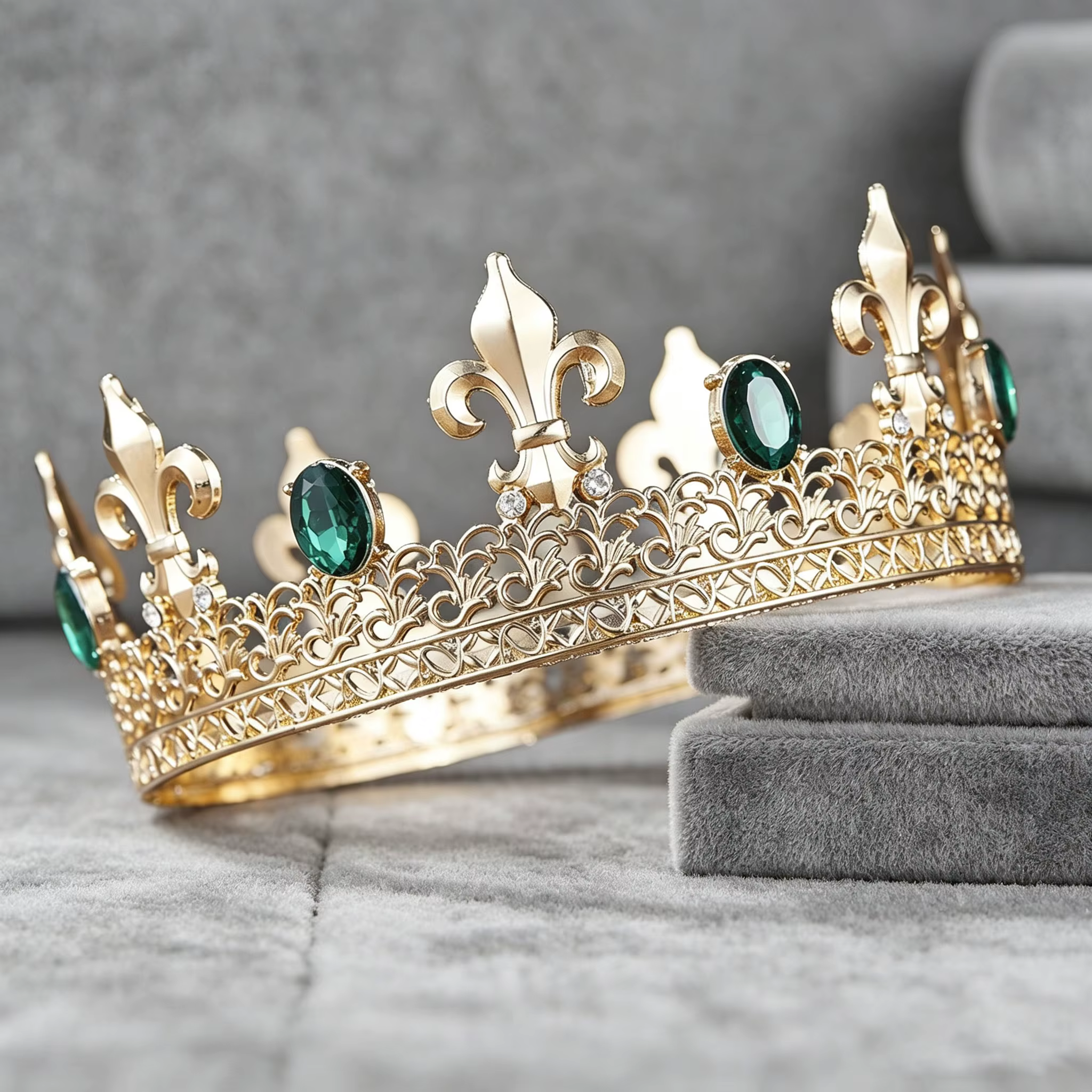 Couronne royale vintage pour homme ornée de lys