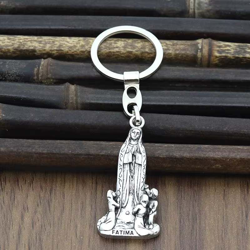 Icône religieuse chrétienne catholique Saint Fatima vierge bijoux collier voiture exquise porte-clés pendentif