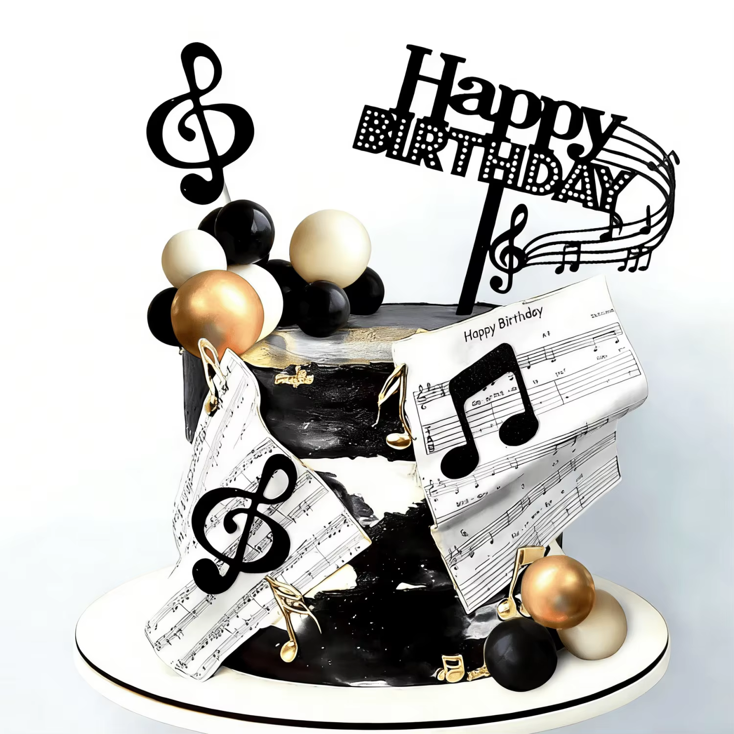 Boule Disco musique gâteau Topper guitare