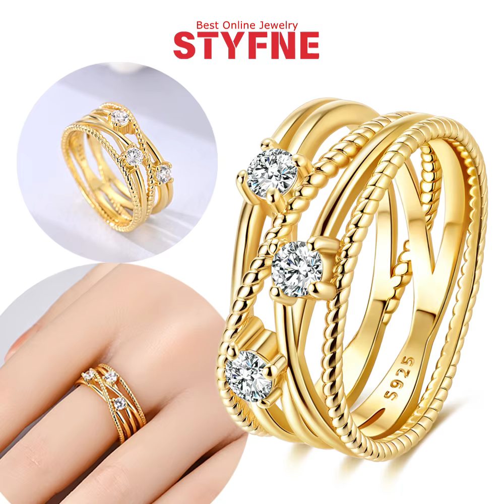 Bague Halo en argent regardé 925 pour femme