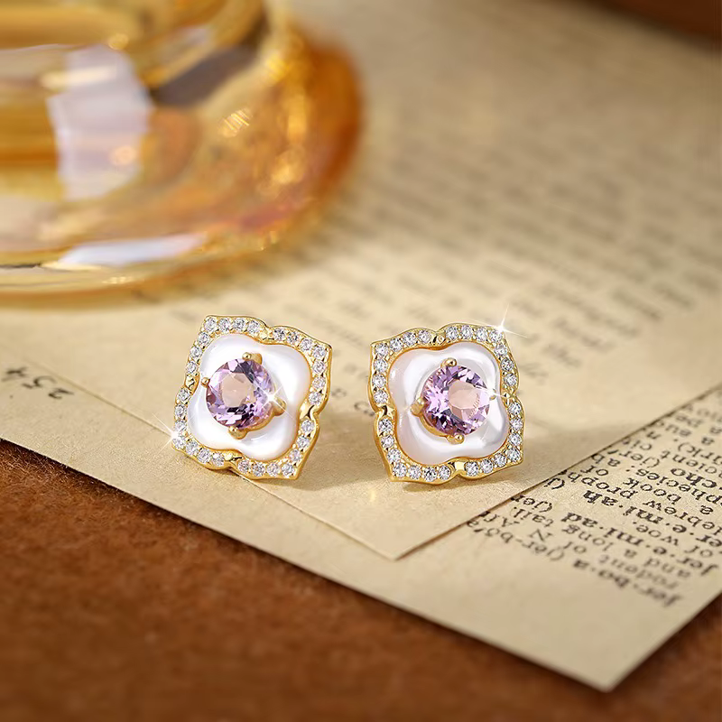 Boucles d'oreilles Vintage en argent S925 pour femmes