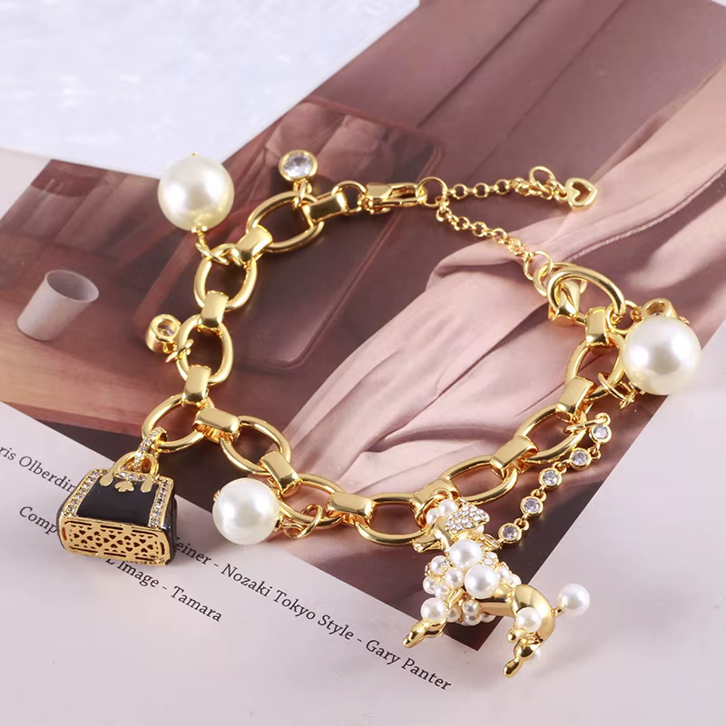 Bracelet multi-pendentifs en émail émaillé