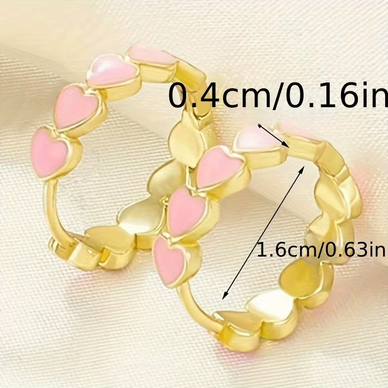 Boucles d'oreilles en forme de cœur en acier inoxydable pour femmes