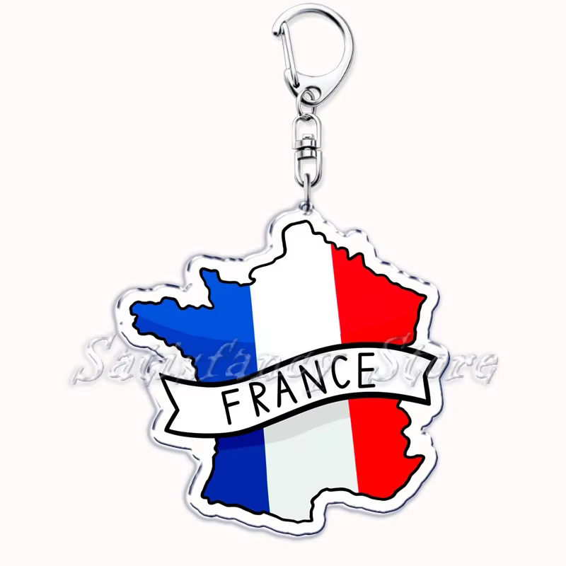 France ecosse pays cartes avec nom acrylique porte-clés