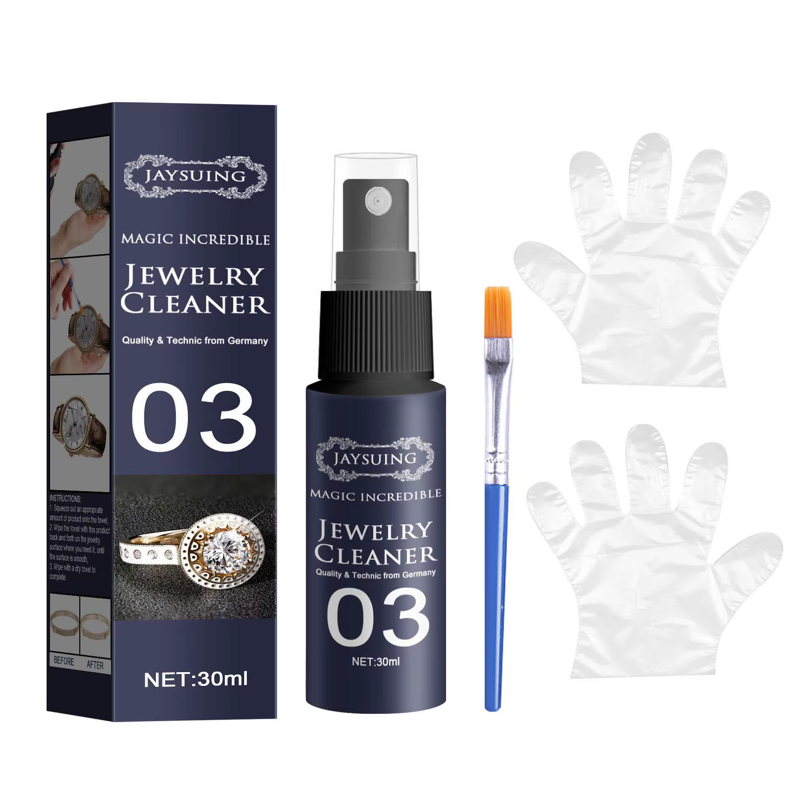 Nettoyant pour bijoux, Solution de nettoyage