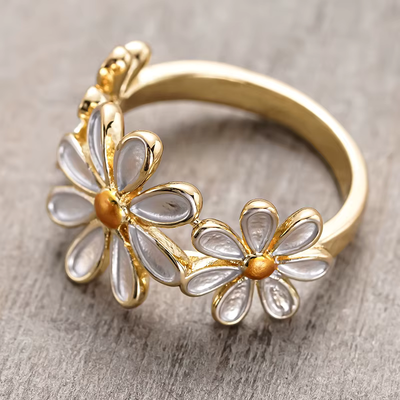 Huitan – bagues à fleurs délicates pour femmes