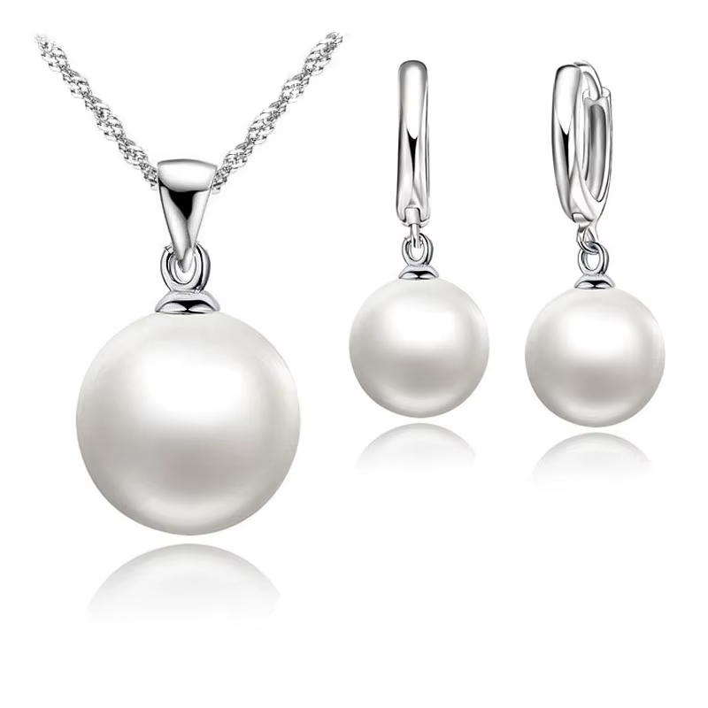 Ensemble de bijoux de mariage lisses pour femmes