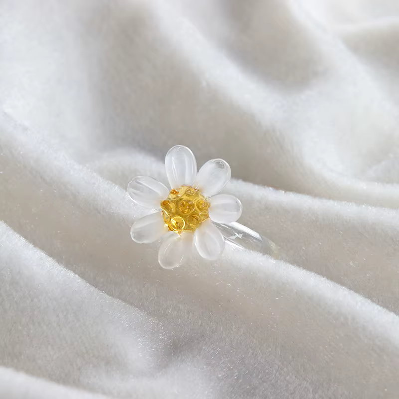 Bague en verre émaillé fait à la main pour femmes