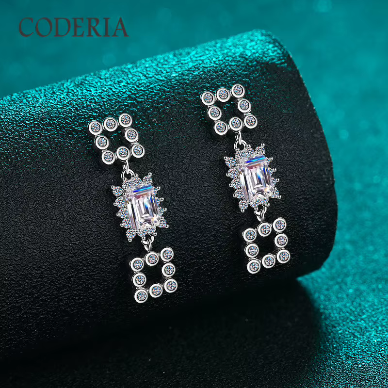 Boucles d'oreilles en argent regardé 925 plaqué or blanc 18 carats pour femme