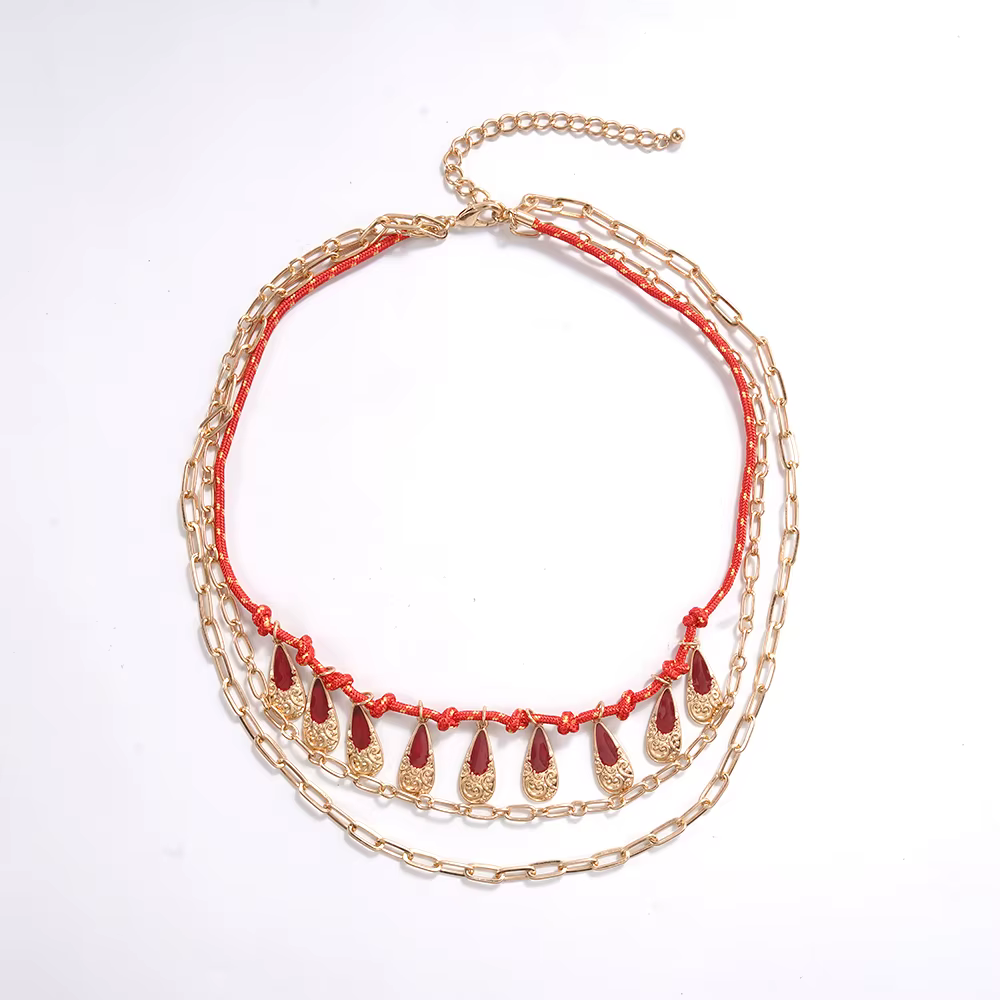 Collier (vert/rouge) Bijou audacieux parfait pour les brunchs