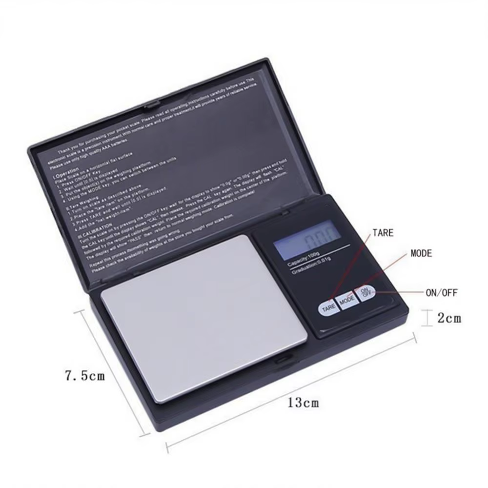 100g/0.01g 500g/0.1g Balance à bijoux électronique de poche Mini balances numériques de précision
