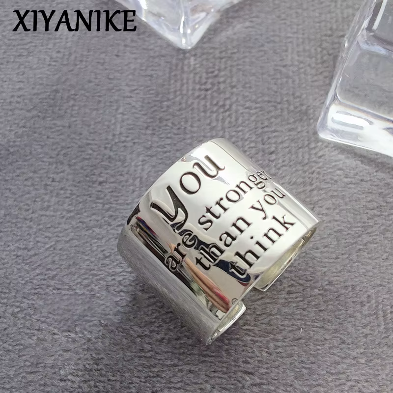 XIYANIKE Hip Pop Texture irrégulière larges anneaux ouverts pour femmes hommes mode coréenne Punk bijoux Couple cadeau fête colheьц® же