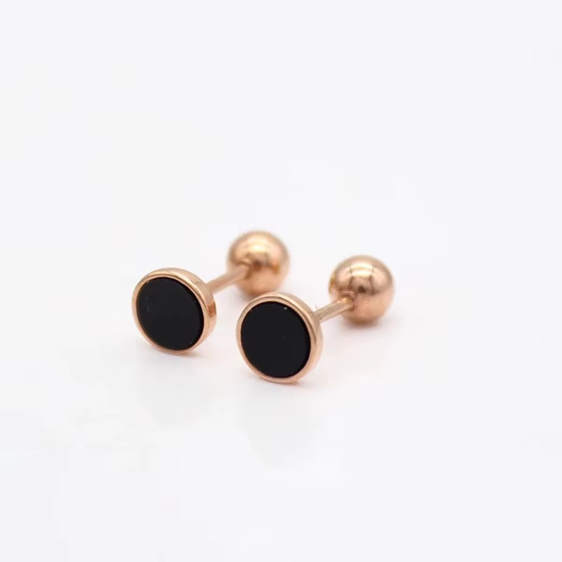 Boucles d'oreilles rondes en agate pour femme