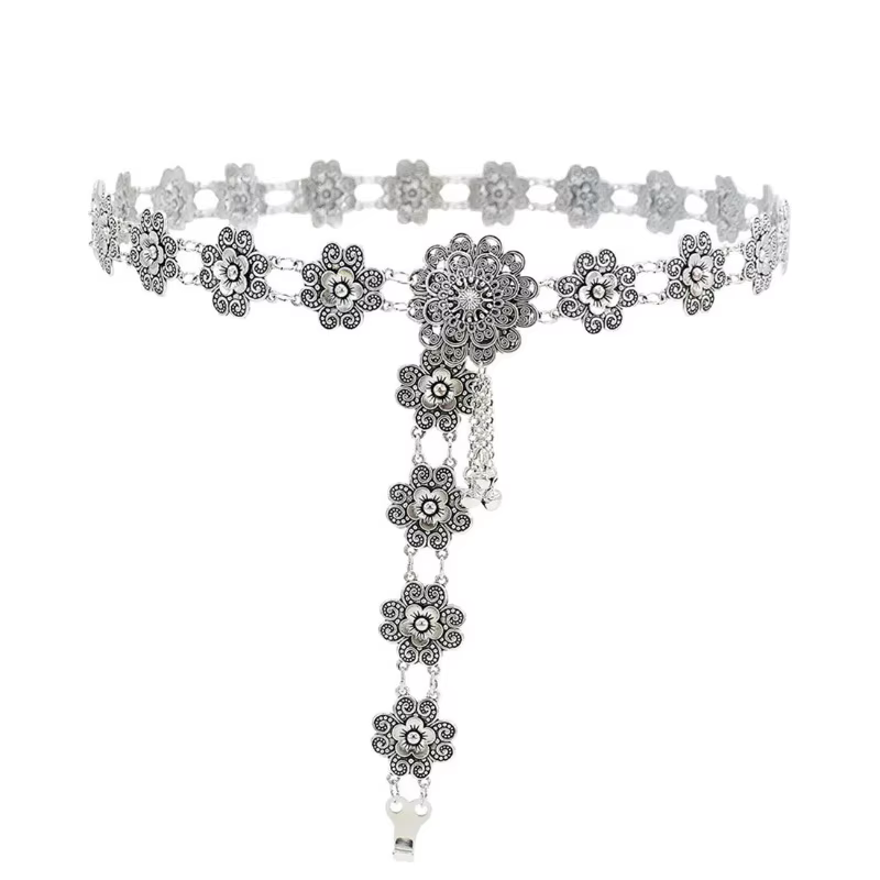 Ceinture à chaîne en métal celtique médiéval pour femmes