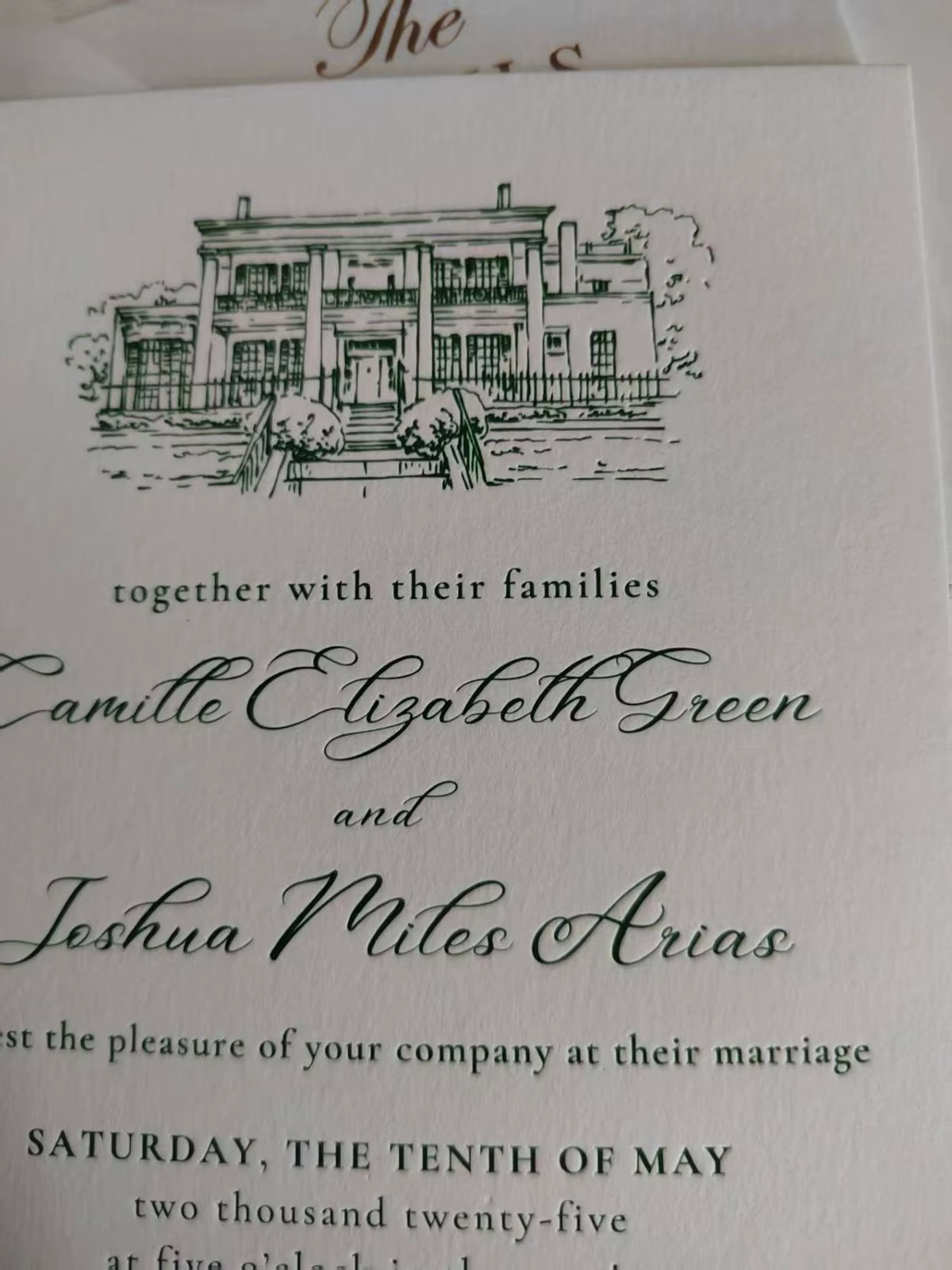 Cartes d'invitation de mariage personnalisées en relief et en creux