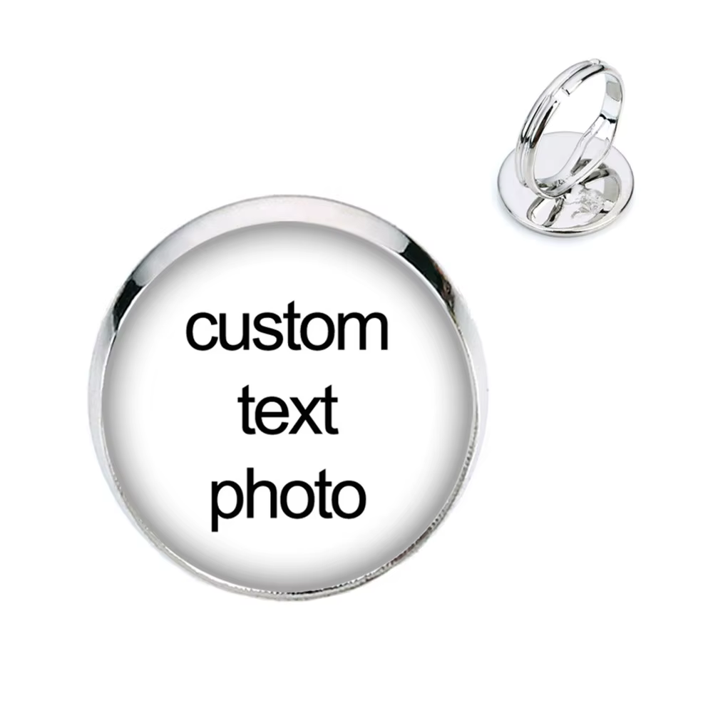Bague en verre personnalisée avec photo