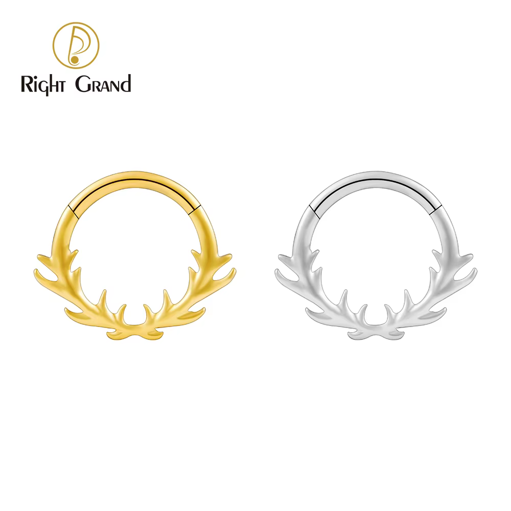 Right Grand Anneau de septum en titane ASTM F136