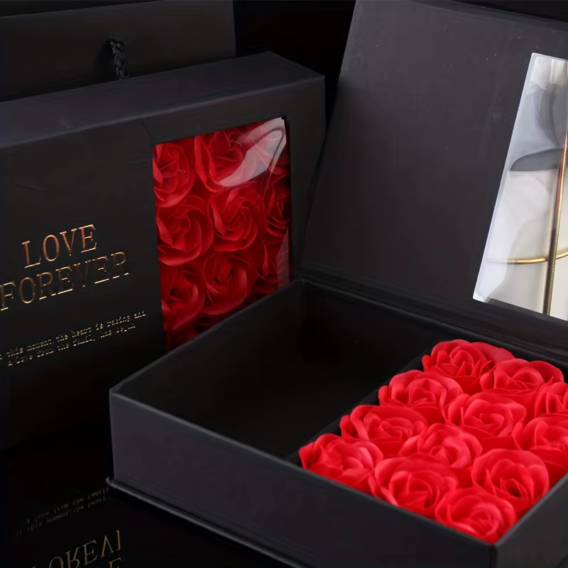 Coffret cadeau élégant pour bijoux pour la Saint-Valentin – Inscription "Love Forever"
