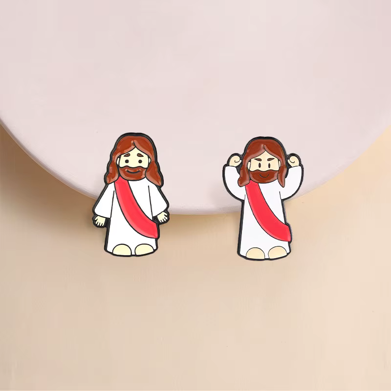 Broches émaillées Croix Catholique Jésus Vierge Marie de Guadalupe Religieuses Chrétiennes