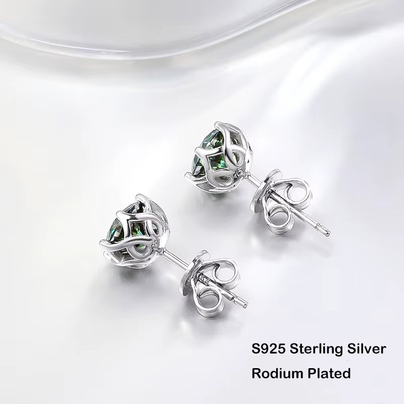 MooYA-Boucles d'Oreilles en Moissanite pour Femme et Fille