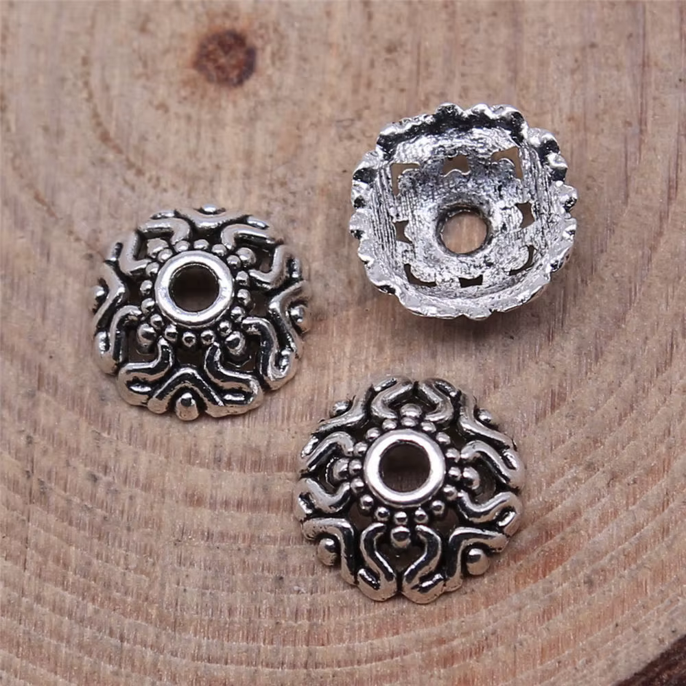 Capuchons de perles en argent antique pour bijoux