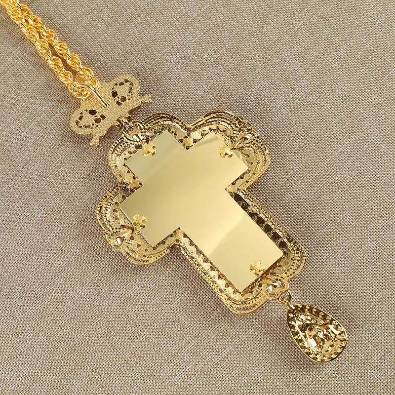 Collier long byzantin catholique avec crucifix