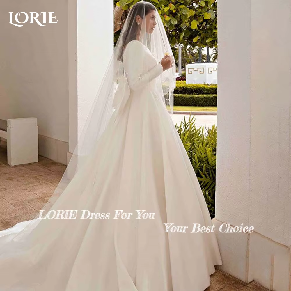 Robe de Mariée en Satin à Manches sulf