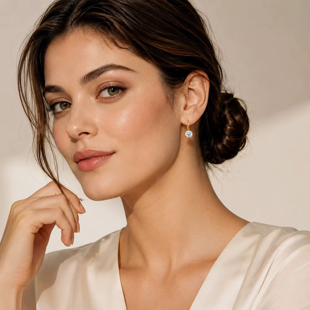 Boucles d'oreilles rondes en Zircon pour femmes